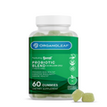 Organoleaf probiotic gummy supplement bottle on a white background