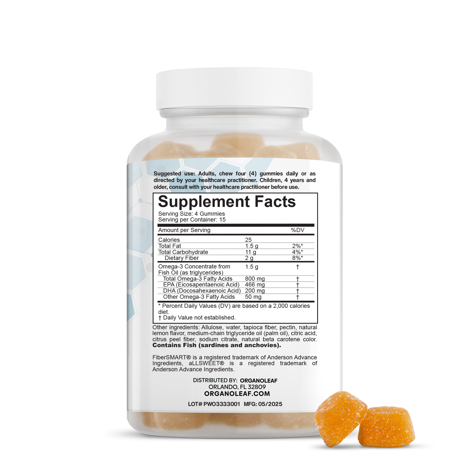 Omega: Omega-3, EPA & DHA Sugar-Free Gummies