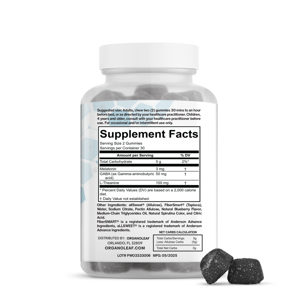 Sweet Dreams: Melatonin, GABA & L-Theanine Sugar-Free Gummies