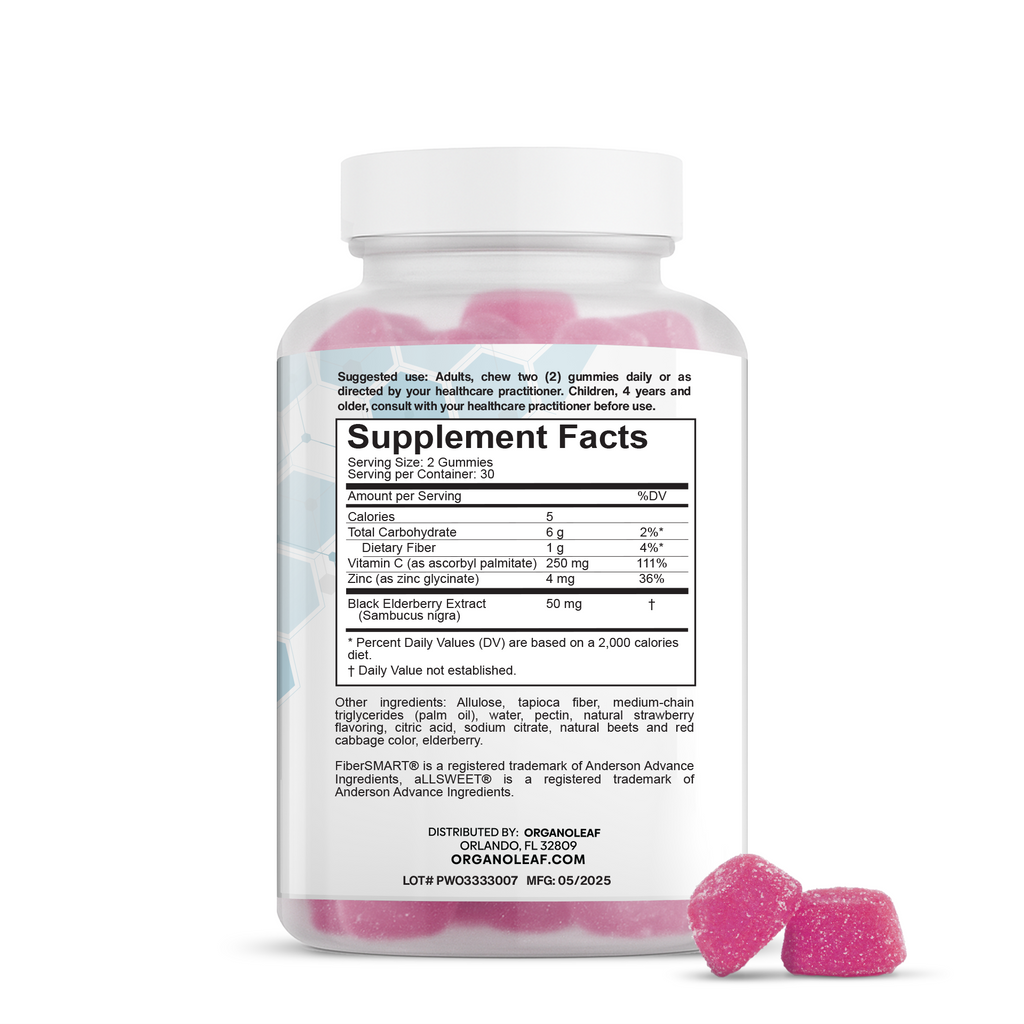 ImmunoShield: BetaVia,Vitamin C, Black Elderberry Sugar-Free Gummies