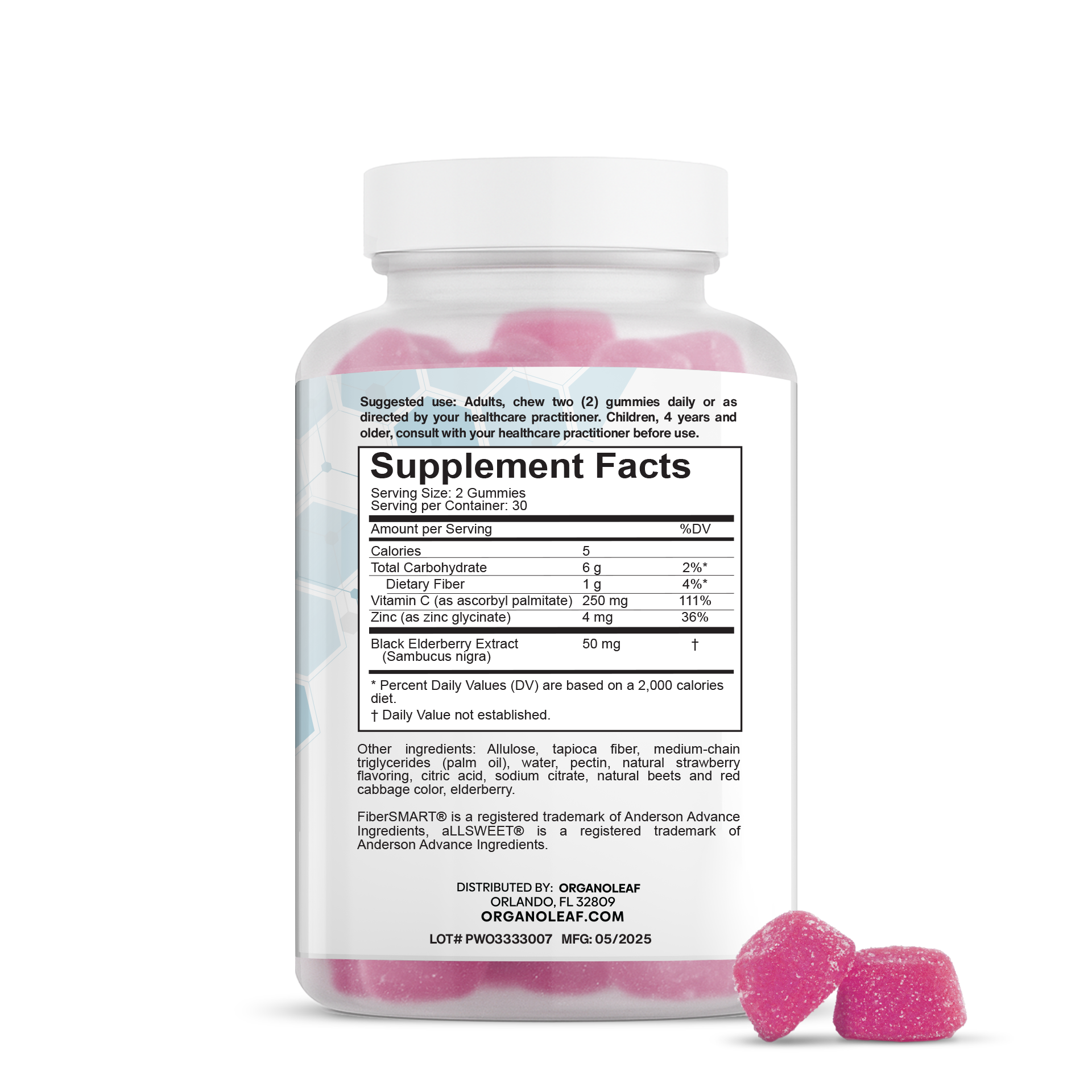 ImmunoShield: BetaVia,Vitamin C, Black Elderberry Sugar-Free Gummies