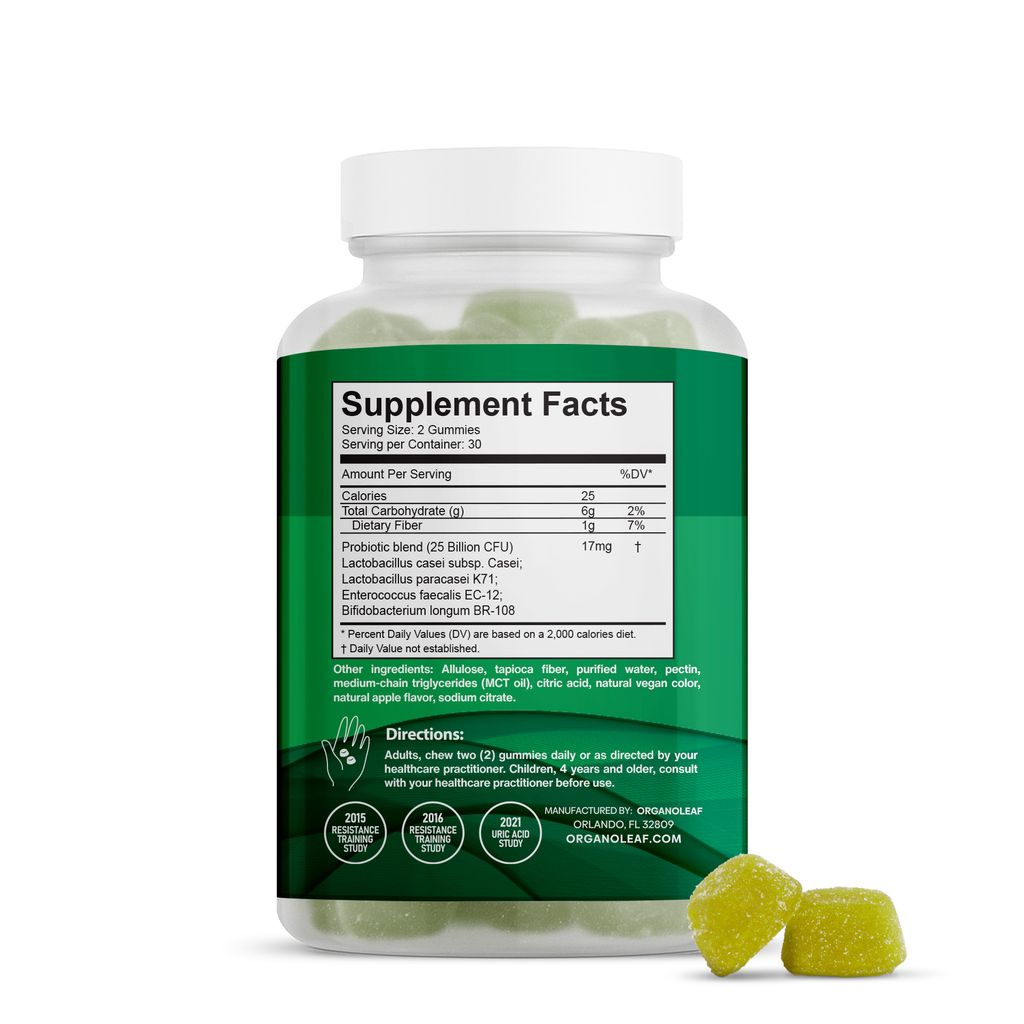 Probiotic Blend 25B CFU FloraSMART Gummies – Gut Health | OrganoLeaf